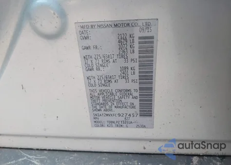 2015 Nissan Rogue S from USA, damaged, VIN 5N1AT2MVXFC927457